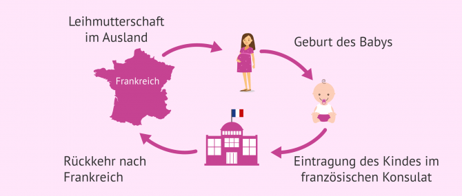 Imagen: Die verschiedenen Phasen bei Leihmutterschaft die von Franzosen im Ausland durchgeführt wird